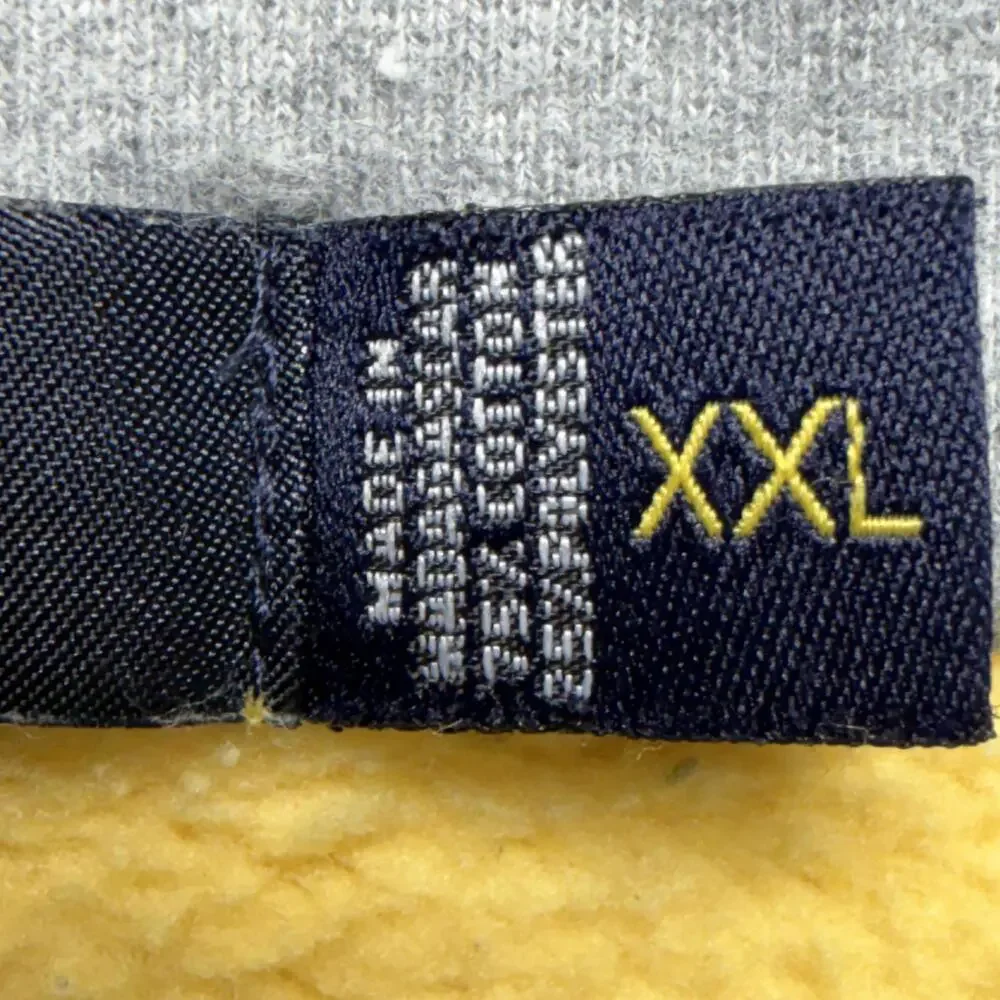 Nautica Sweatshirt Mens 2XL Yellow 1/4 Zip Fleece Pullover Logo Mock Neck